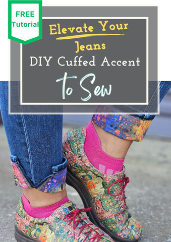 Personalized DIY Cuffed Jeans Accent Tutorial with My Sewing Station Caddy