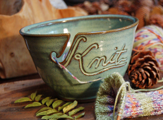 Yarn Bowl for Knitting & Crochet in Green