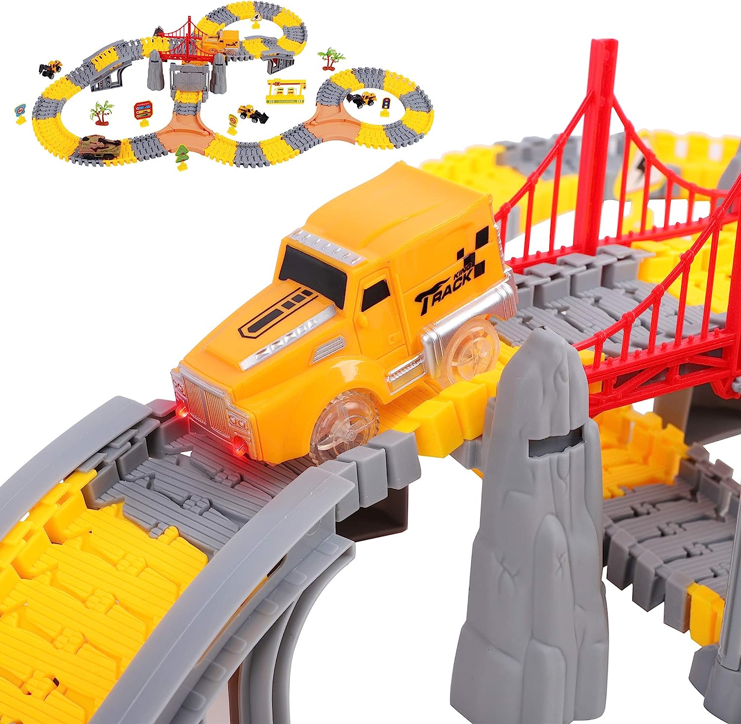 Let your imagination run wild with the FiGoal 225 Pieces Construction Race Track Set