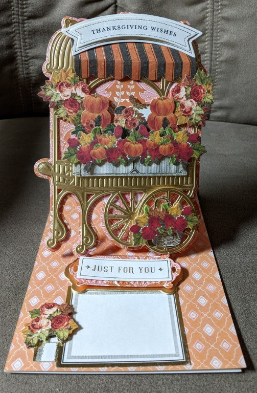 Fall Flower Paper Bouquet Pop up Card for Thanksgiving