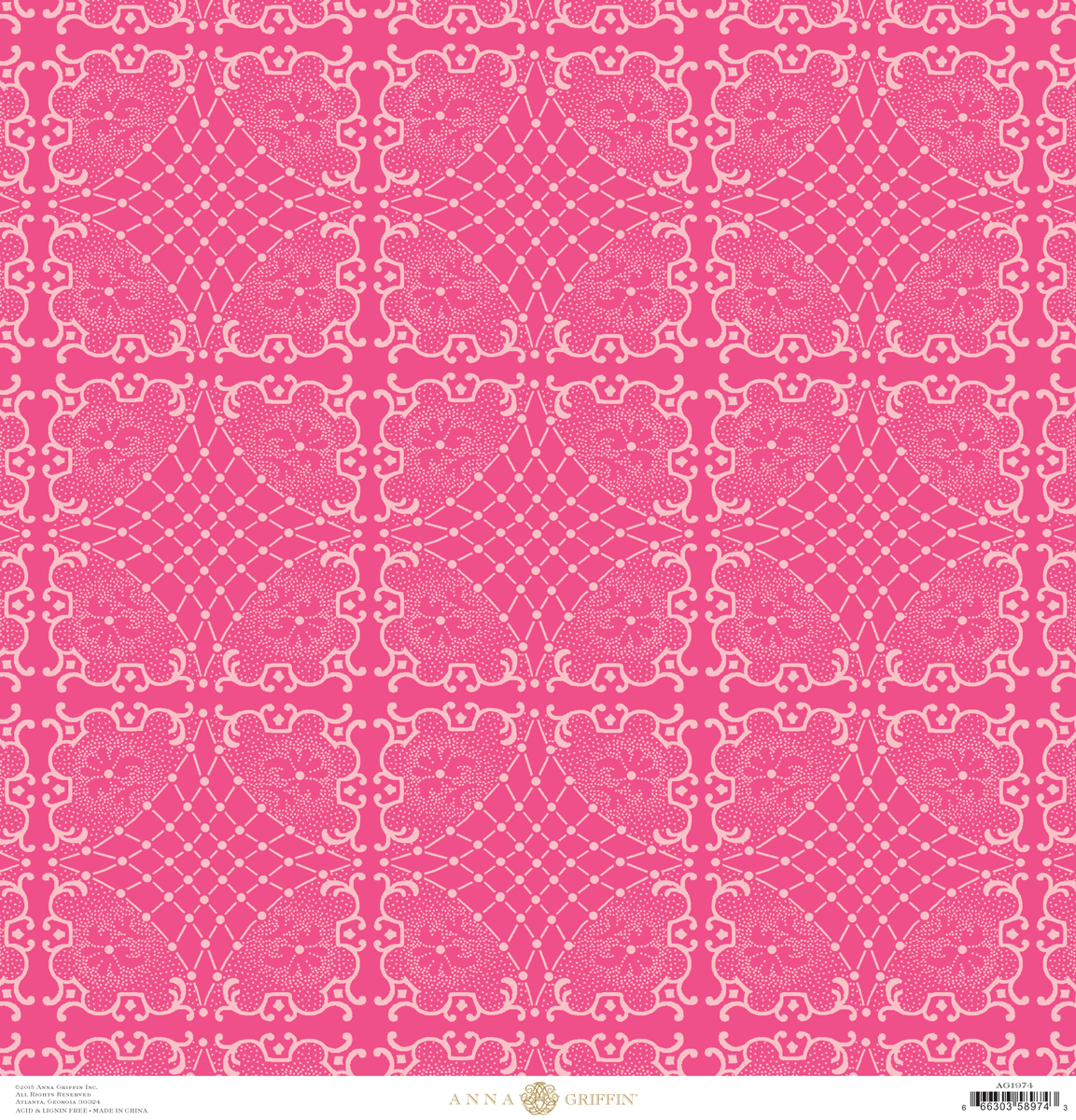 Juliet Printed Border Red Cardstock 12x12 – Anna Griffin Inc.