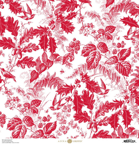 TOILE BRANCHES RED 12X12 CARDSTOCK – Anna Griffin Inc.