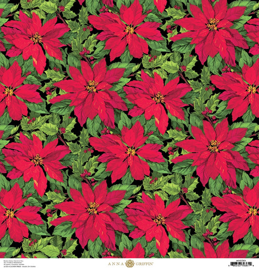 RED CHRISTMAS BOTANICAL TOILE 12X12 CARDSTOCK – Anna Griffin Inc.