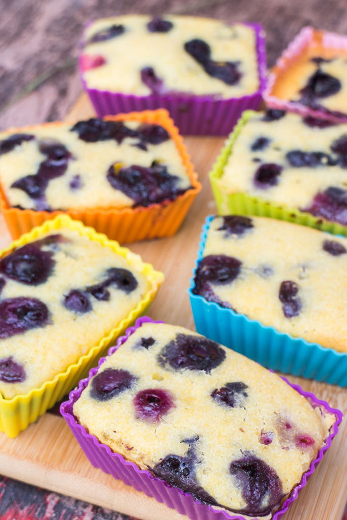 Finished blueberry Corn Bread Muffins