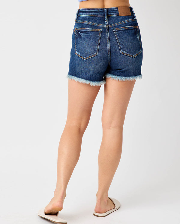 Judy Blue High Waist Tummy Control Fray Hem Shorts