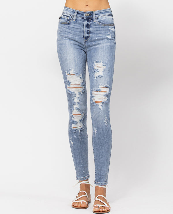 Judy Blue* MR Side Slit Hem Bootcut Jean - LIGHT