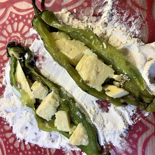Green Chile sliced and filled with cheese