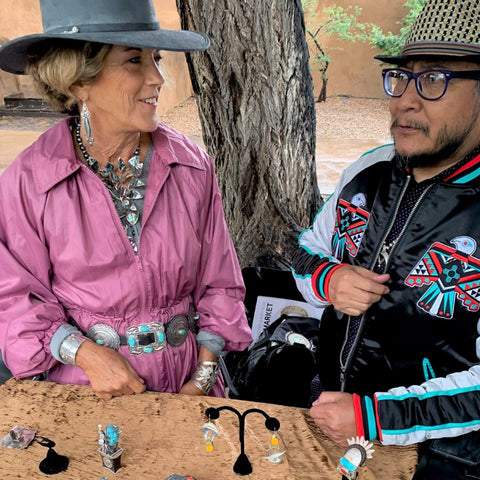 Carolyn Pollack and Fritz Casuse at Indian Market