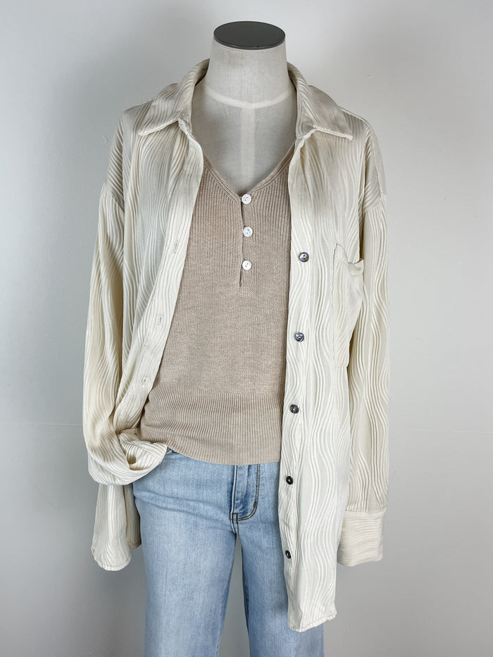 Thread & Supply Brighton Top in White/Wheat