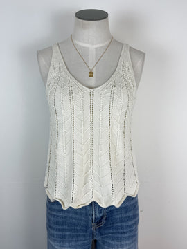 Victoria Crochet Tank in Off White