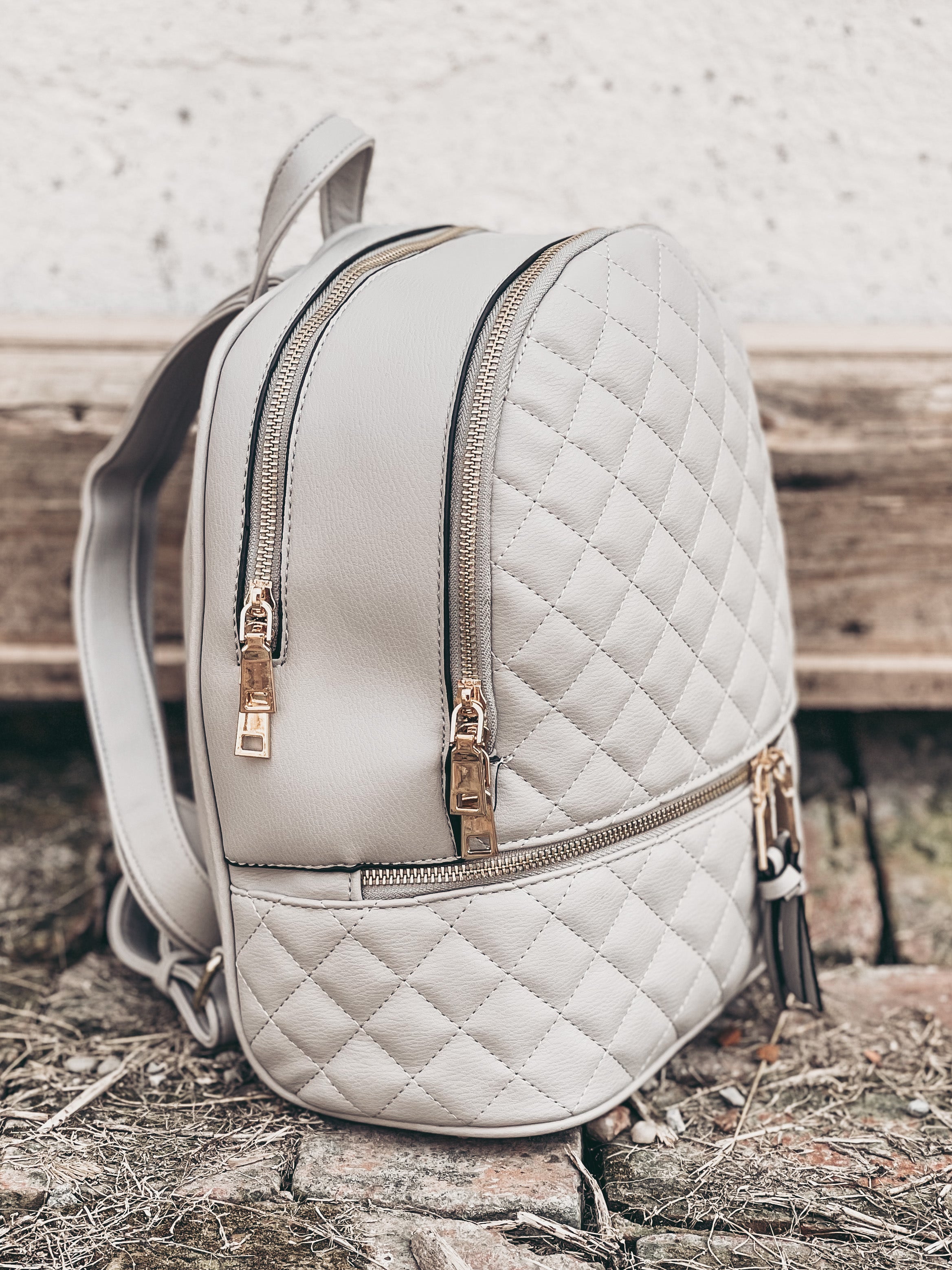 Quilted Faux Leather Backpack