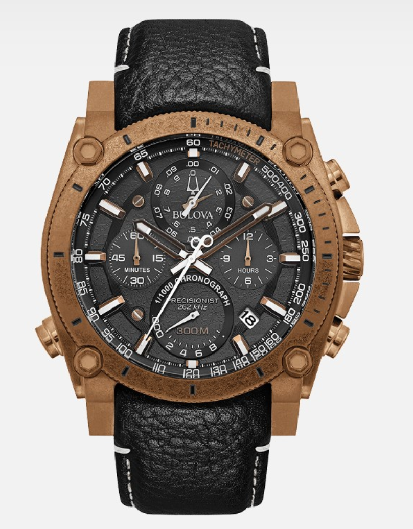 Bulova Precisionist Chronograph Quartz Black Dial Men's Watch 97B188