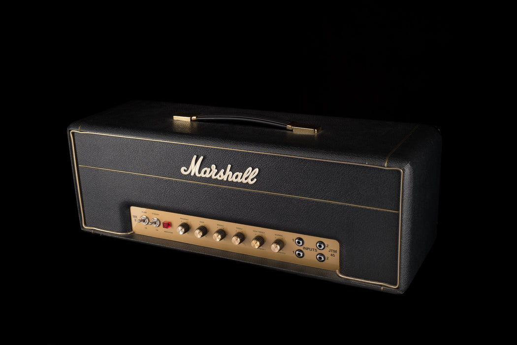 Used 1990's Marshall 2245 JTM45 Black Tube Guitar Amplifier Head