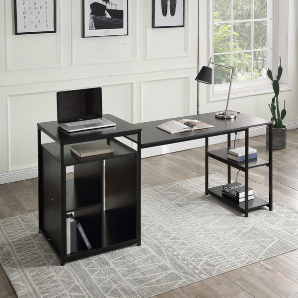 MAEMTTES Home Office Computer Desk with Storage Shelf