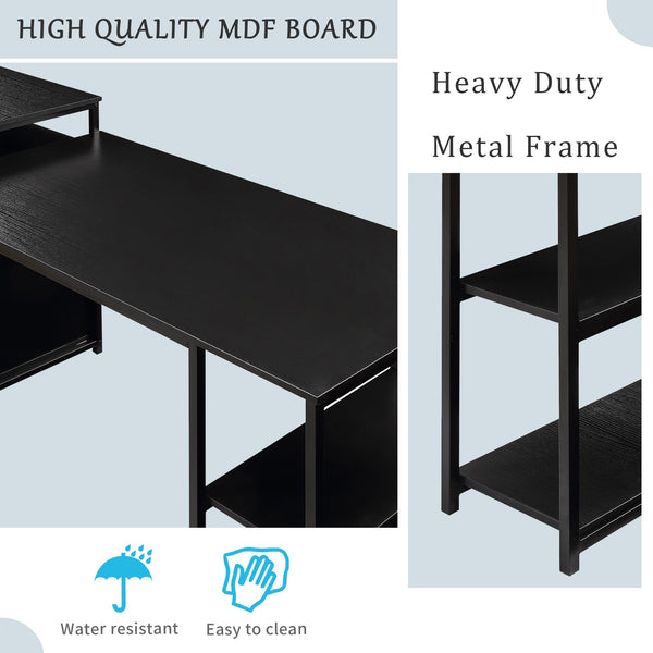 MAEMTTES Home Office Computer Desk with Storage Shelf