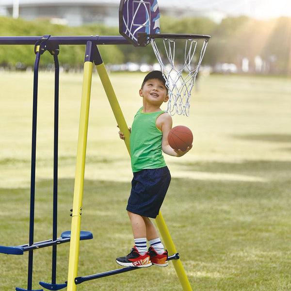 5 in 1 Outdoor Tolddler Swing Set with Steel Frame for Playgrond - RaDEWAY