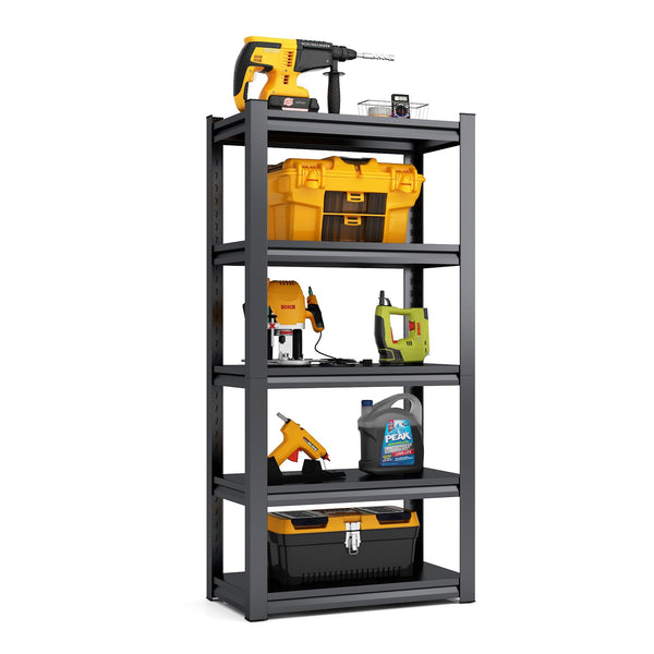 Heavy Duty 5-Tier Metal Shelving Unit for Garage, Basement, Kitchen, Pantry, Closet - RaDEWAY