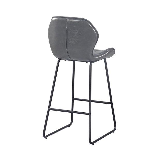 Round bar stool set with shelf, upholstered stool with backrest - RaDEWAY