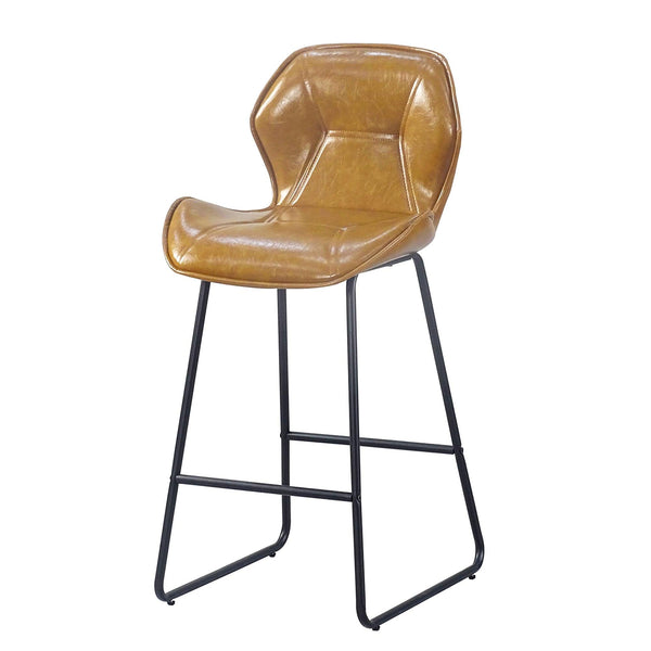 Round bar stool set with shelf, upholstered stool with backrest - RaDEWAY