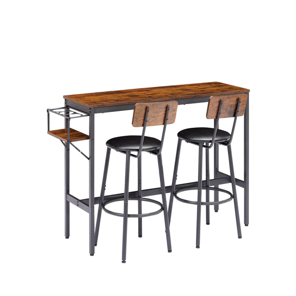 HAVCAASH Bar Table Set with wine bottle storage rack