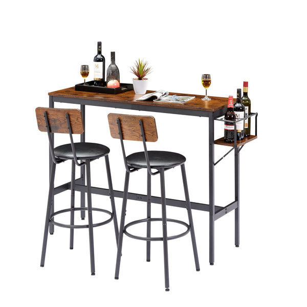 HAVCAASH Bar Table Set with wine bottle storage rack