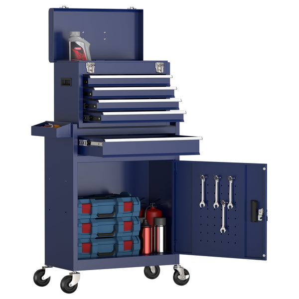 Rolling Tools Chest on Wheels with 5 Drawers Tool Cabinet for Garage - RaDEWAY