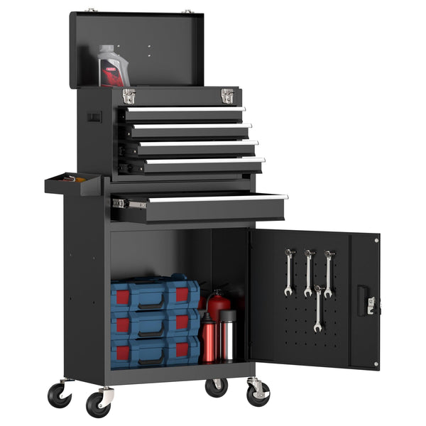 Rolling Tools Chest on Wheels with 5 Drawers Tool Cabinet for Garage - RaDEWAY