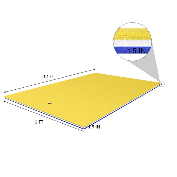 3-Layer Foam Water Floating Pad Floating Water Mat - RaDEWAY