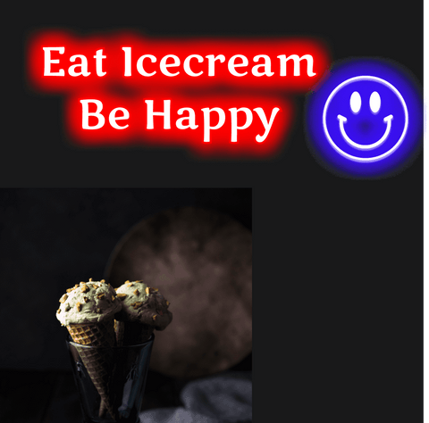 Neon Signs online for Icecream Shop - Eat Icecream Be Happy