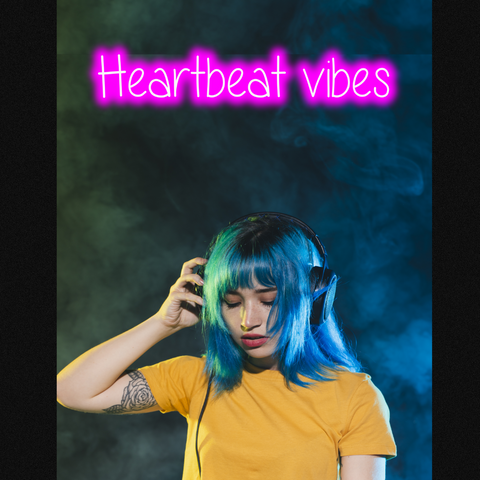 Neon Signs for Music Room - Heartbeat Vibes