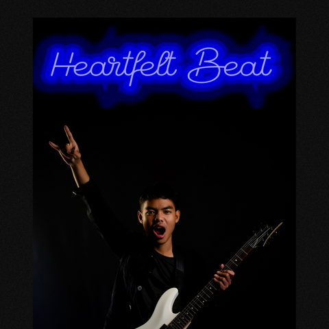 Neon Signs for Music Room - Heartfelt Beat