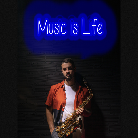 Neon Signs for Music Room - Music is Life