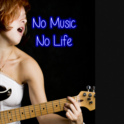 Neon Signs for Music Room - No Music No Life