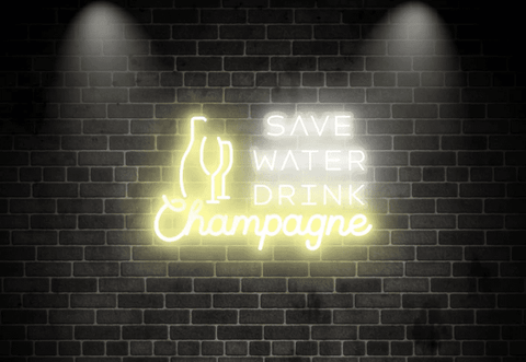 Bar Home Decor Quotes - Save Water Drink Champagne