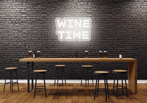 Home Bar Decor Neon Signs - Wine Time