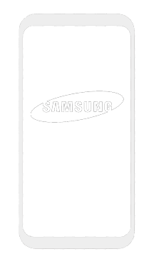 Samsung med et hvidt Samsung-logo på.