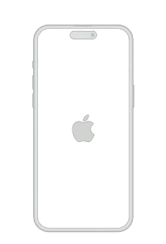 iPhone med et hvidt Apple logo på