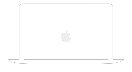 Macbook med et hvidt Apple-logo på.