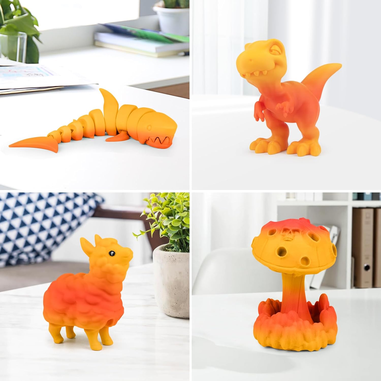 Red + Orange Matte Gradient 3D Printed Sample