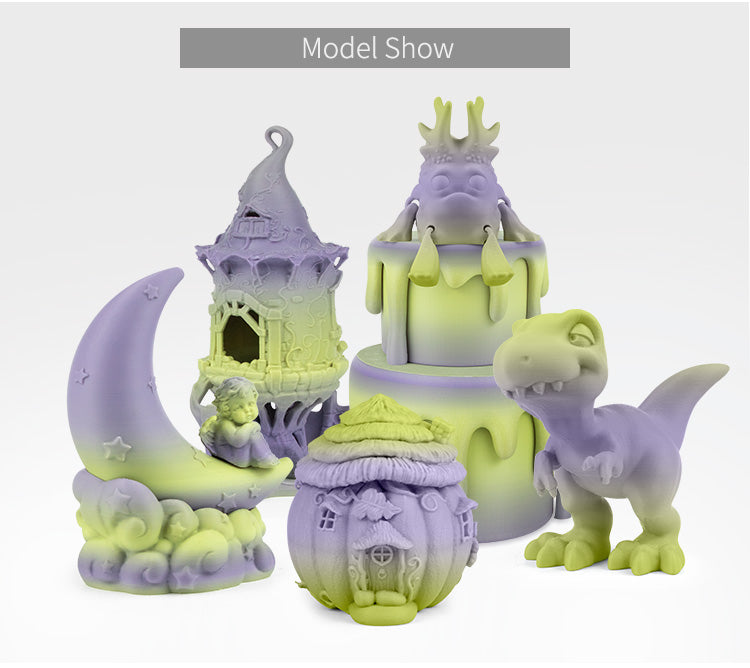 Yellow + Purple Matte Gradient 3D Printed Sample