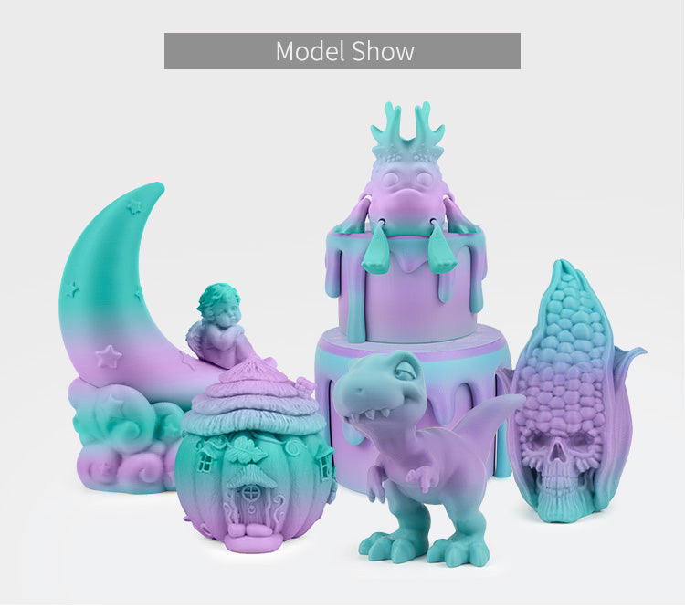 Bluish + Purple Matte Gradient 3D Printed Sample