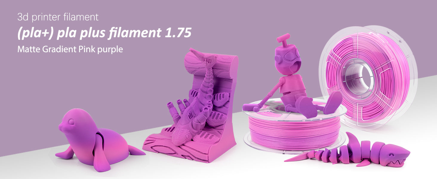 Pink + Purple Matte Gradient 3D Printed Sample