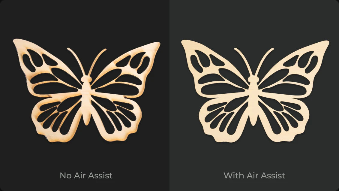 with and without air assist