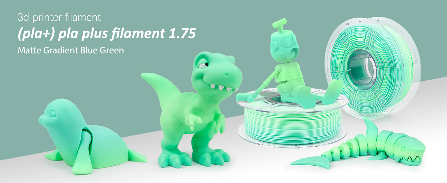 Blue + Green Matte Gradient 3D Printed Sample