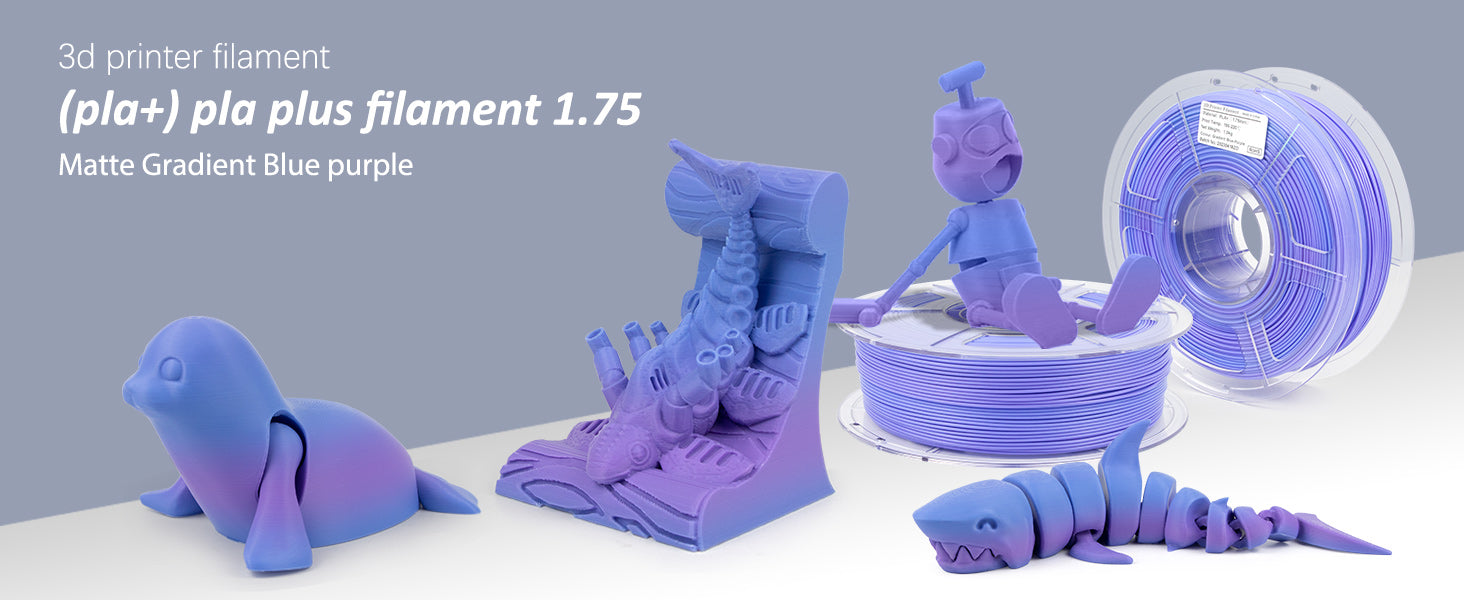 Blue + Purple Matte Gradient 3D Printed Sample