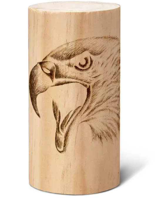 eagle engraved in cork