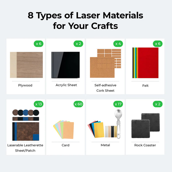  xTool Laser Material Explore Kit, 8 Kinds of Laser