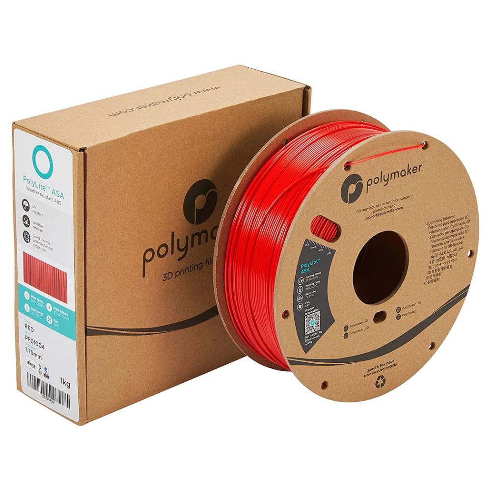 Polymaker PolyLite ASA 1.75mm 1kg Roll Red