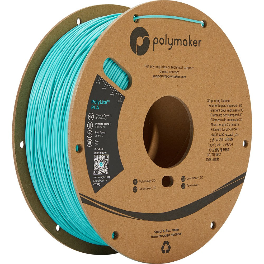 Polymaker PolyLite PLA - Polymaker Teal– Ultimate 3D Printing Store