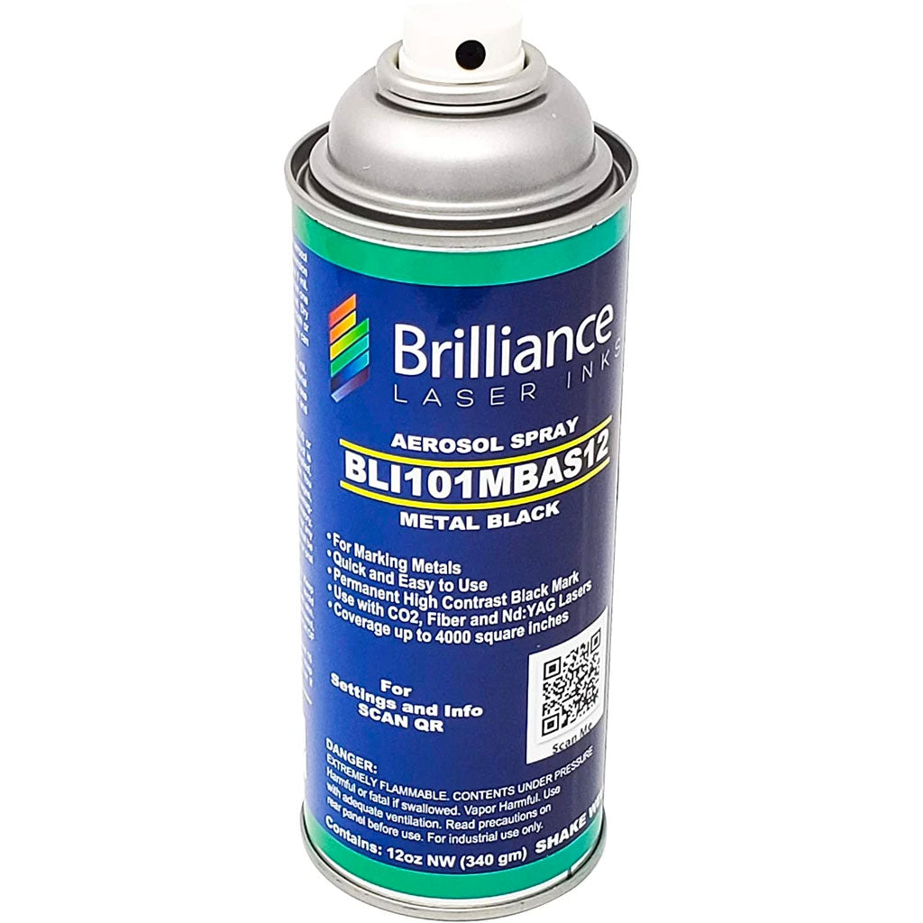 12 oz - Bli101 - Aerosol Black Laser Ink for Metals Marking - CO2 Laser - Fiber Laser - YAG, 100% Satisfaction Guarantee, Durable, Permanent, High